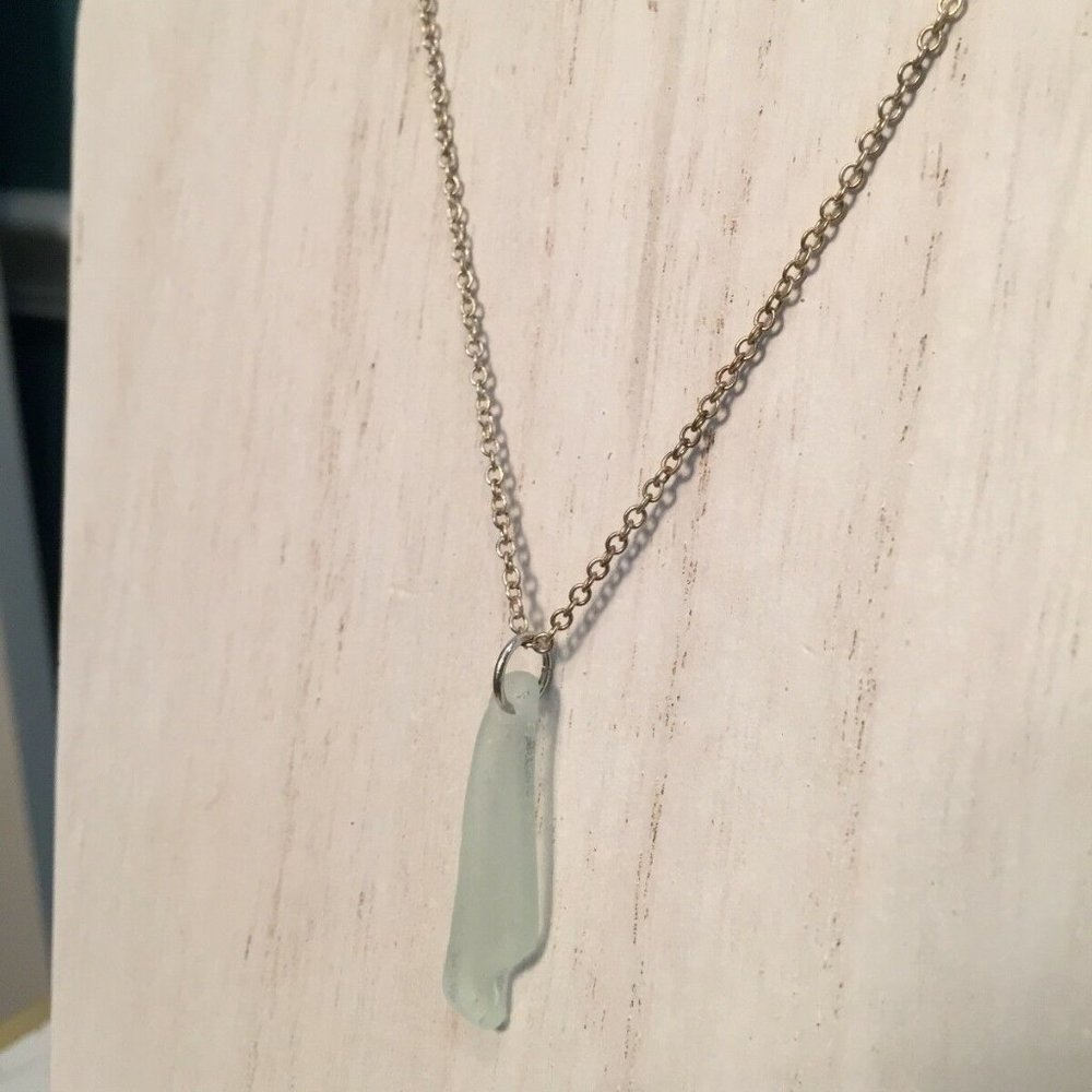 Genuine Sea Foam Green Sea Glass Pendant